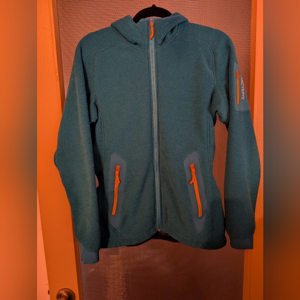 Arc'teryx Teal Strato Hooded Fleece Jacket Full Zip Polartec Thermal